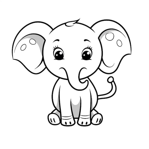 cute elephant baby coloring page