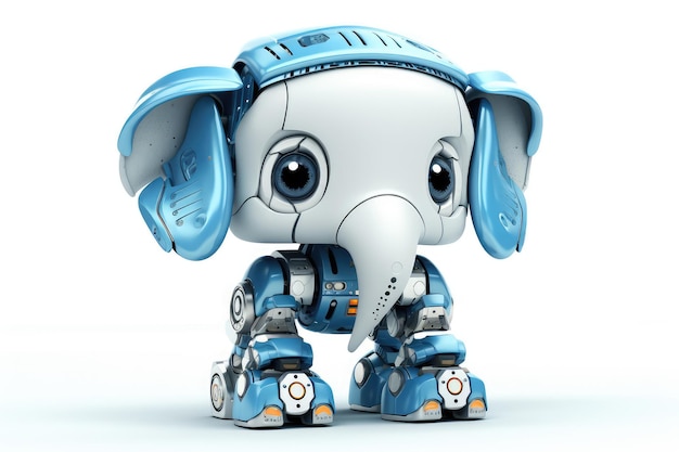 Cute elephant robot robotic animal isolated