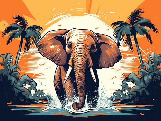 cute elephant vector