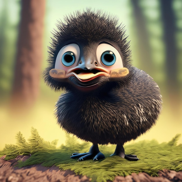 Cute Emu 3d character