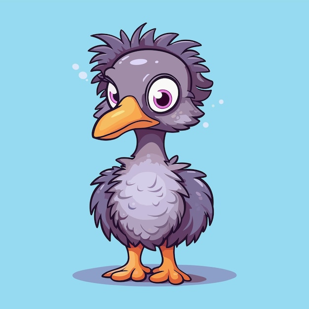 Cute Emu and Ostrich Cartoon Characters