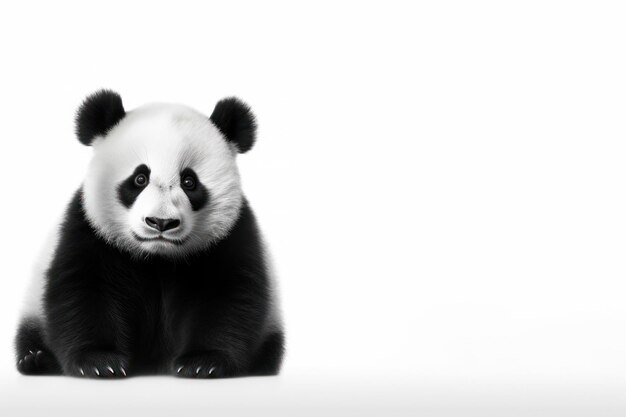 Photo cute endangered panda bear a playful giant of the chinese wilderness enjoying bamboo in the green forest of chengdu sichuan