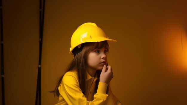 Cute engineer architect kid Future career concept ai generated