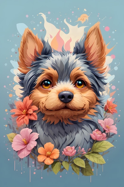 A cute face of dog generated by ai