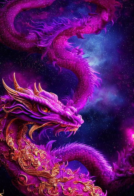 cute fairytale purple dragon fairy dragon concept 3d render