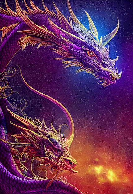 cute fairytale purple dragon fairy dragon concept 3d render