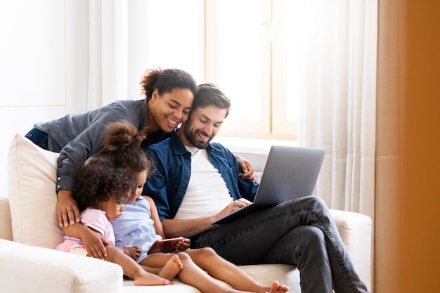 cute family spending time together
