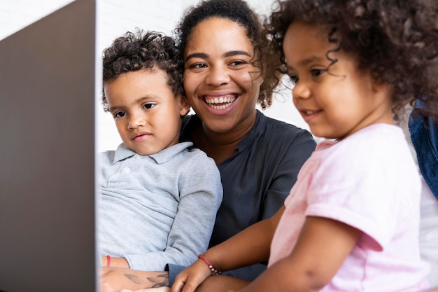 cute family spending time together