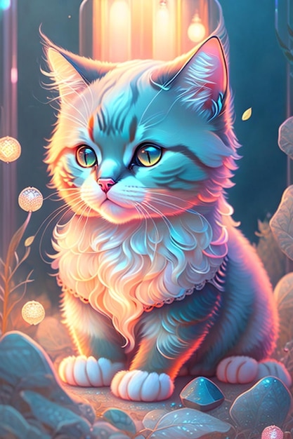 Cute fantasy cat