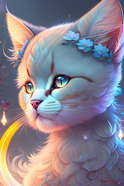 Cute fantasy cat