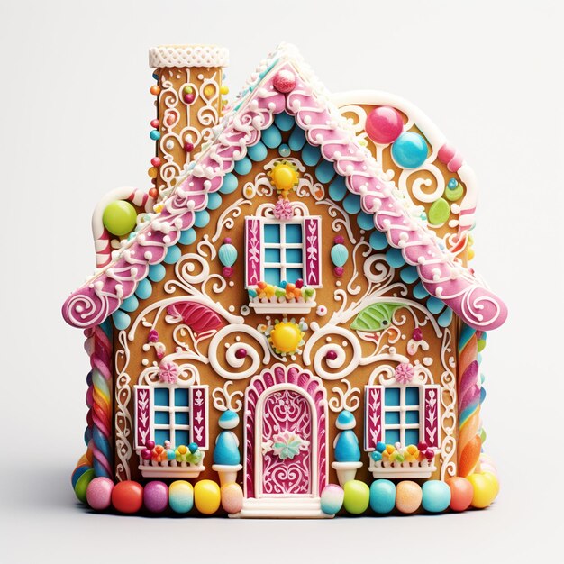 Cute fantasy winter house with color