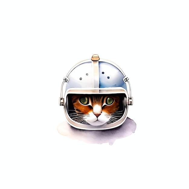 A cute fat cat helmet riding a motorcycle watercolor sketch Grunge style generative ai illustration