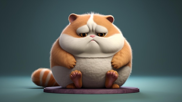 cute fat kitten drawn by AI