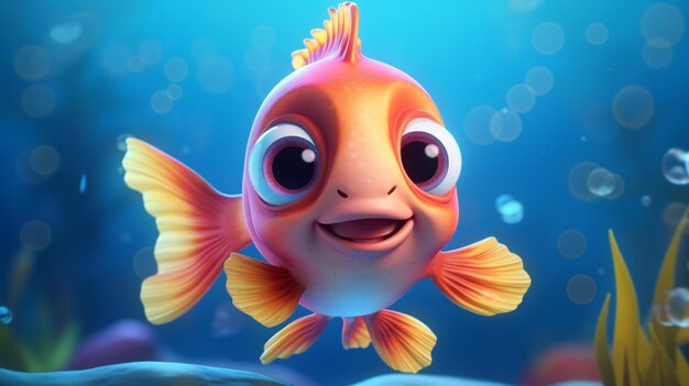 Cute fish characterGenerative AI