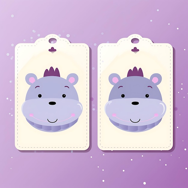 Photo cute flat animal tag card frames collection