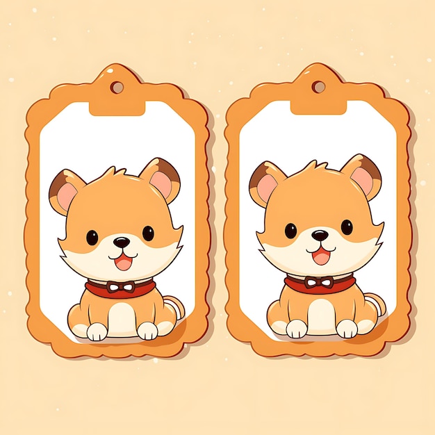 Photo cute flat animal tag card frames collection