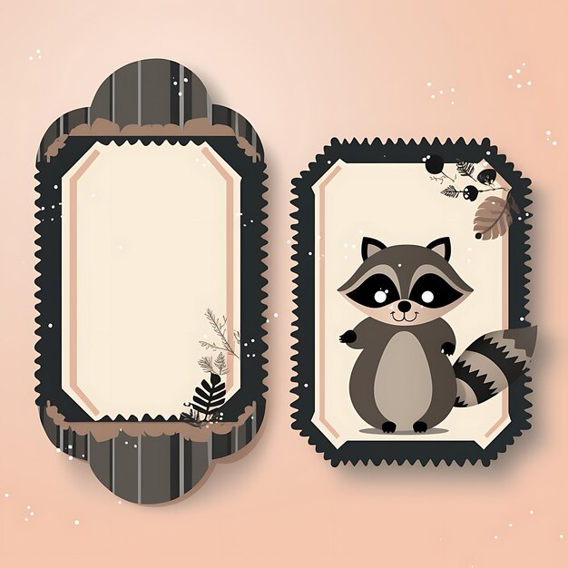 Photo cute flat animal tag card frames collection