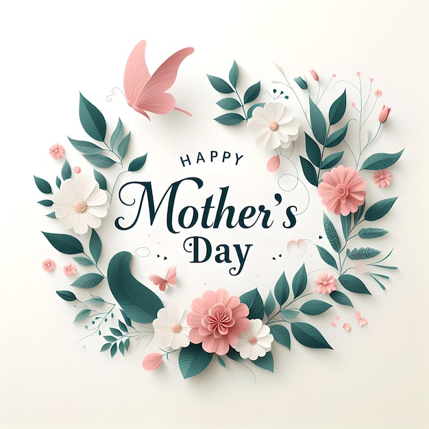 Cute floral mothers day background AI generated