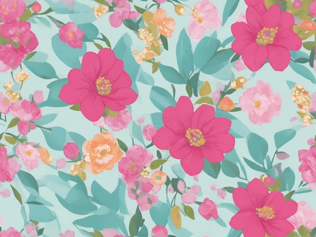 Cute floral seamless pattern background