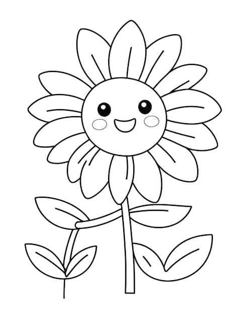 Cute flower coloring page