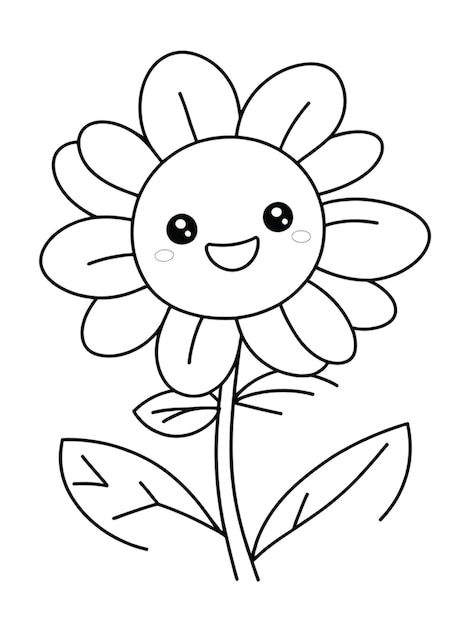 Cute flower coloring page