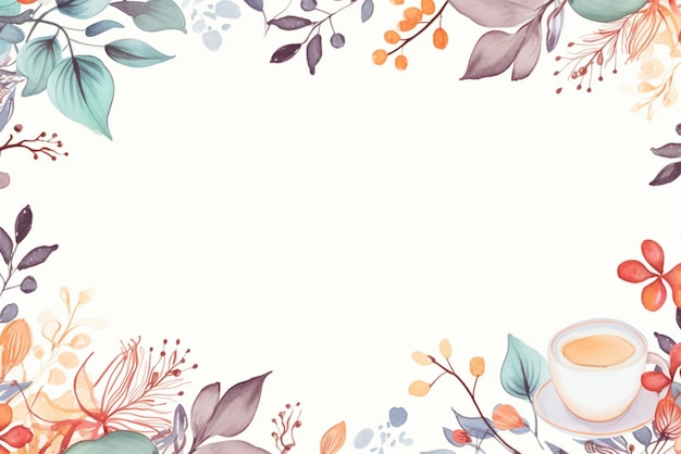 cute flower frame Watercolor Background