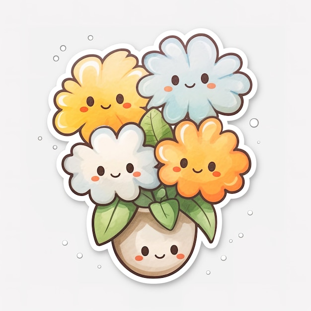 Photo cute flower sticker