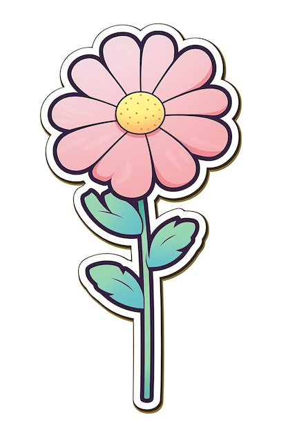 귀여운 꽃 스티커