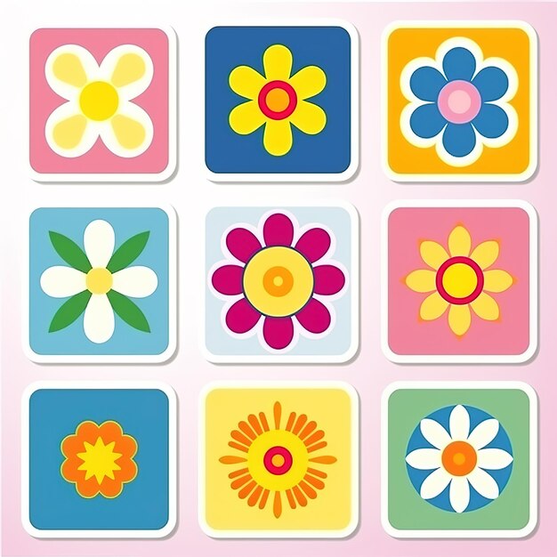 cute flower sticker