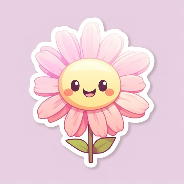 Photo cute flower sticker