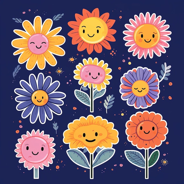 cute flower sticker