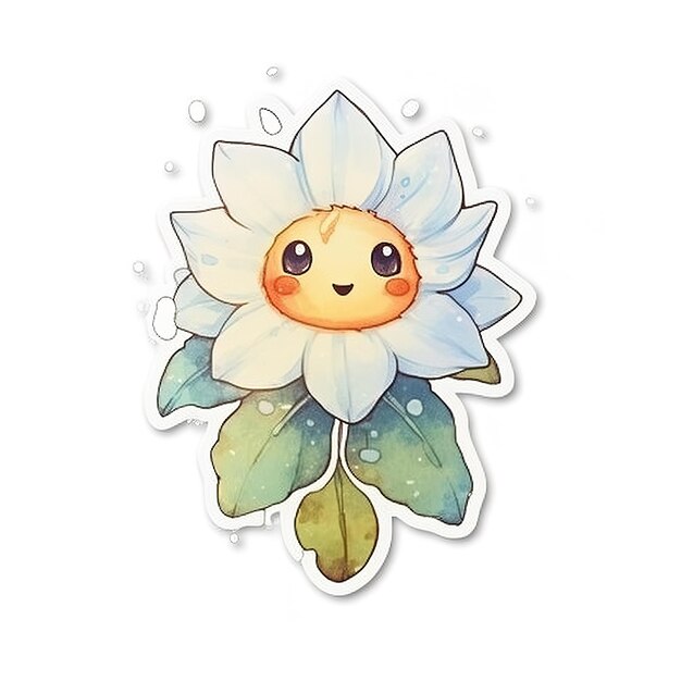 Photo cute flower sticker