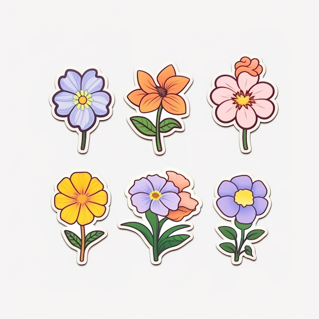 귀여운 꽃 스티커
