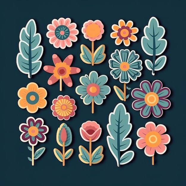 cute flower sticker