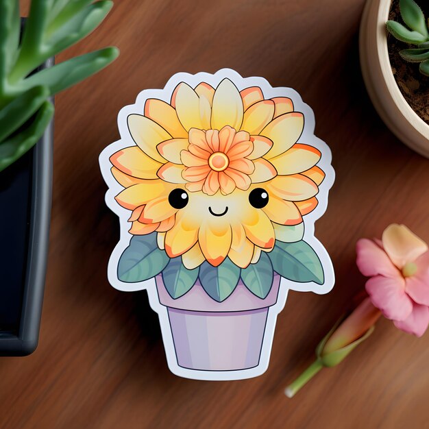 Photo cute flower sticker