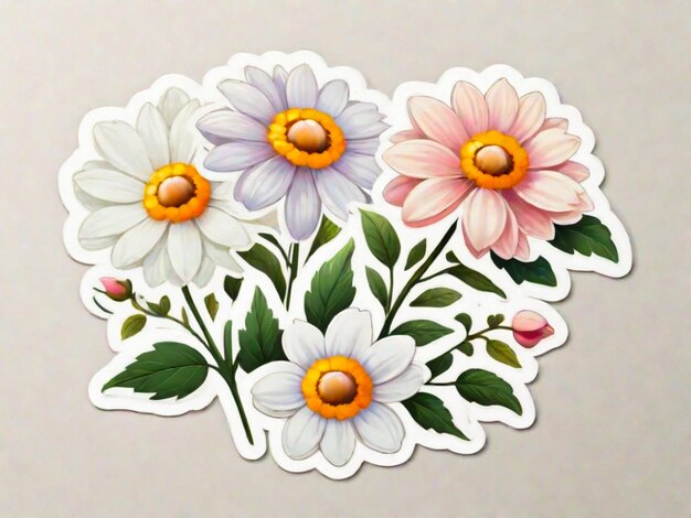 Cute flower sticker