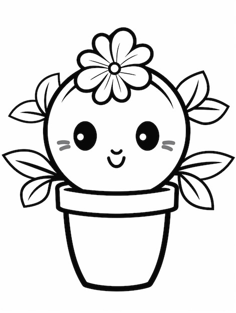 花瓶の可愛い花 カワイ 子供のためのカラーリングブックワークシート