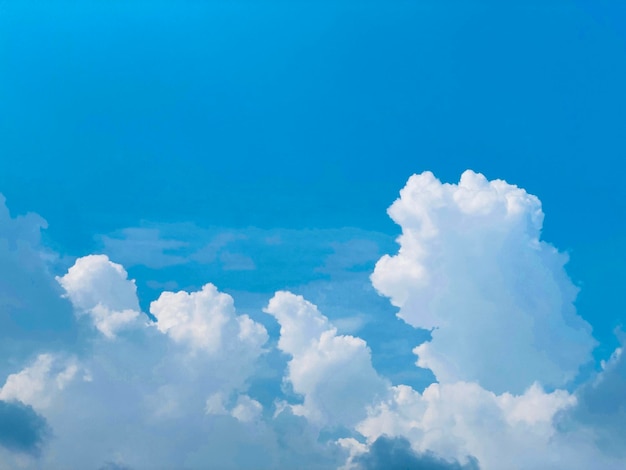 Cute fluffy clouds with a blue sky