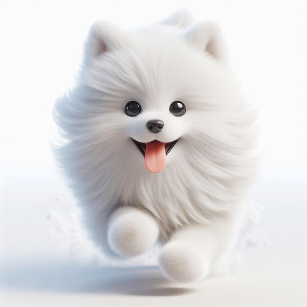 cute fluffy dog running