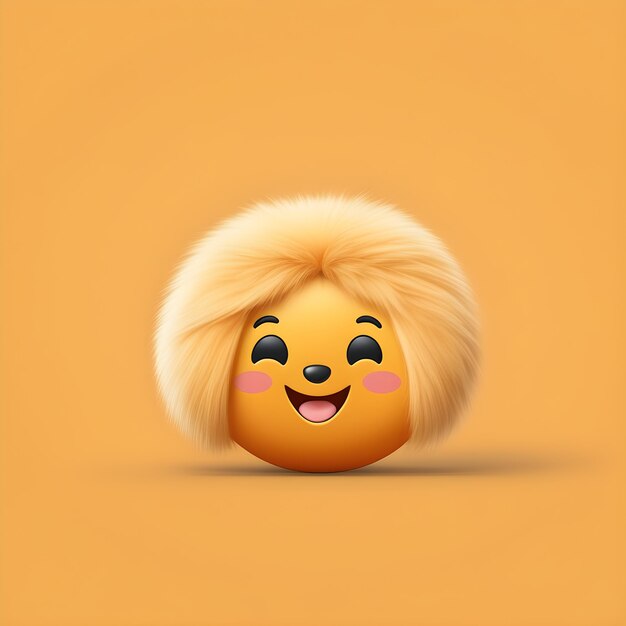 Cute fluffy emoji happy amp playful with extra fluffiness joyful emojic reaction