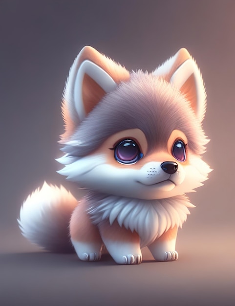 Cute and fluffy little fox