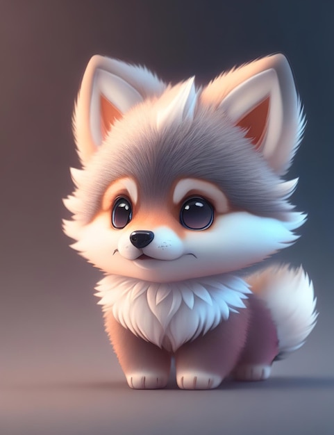 Cute and fluffy little fox