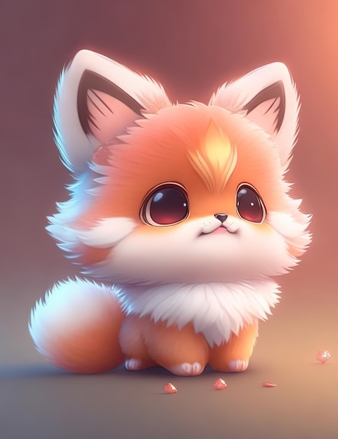 Cute and fluffy little fox