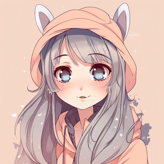 Premium Photo  Cute fluffy young anime girl generative ai