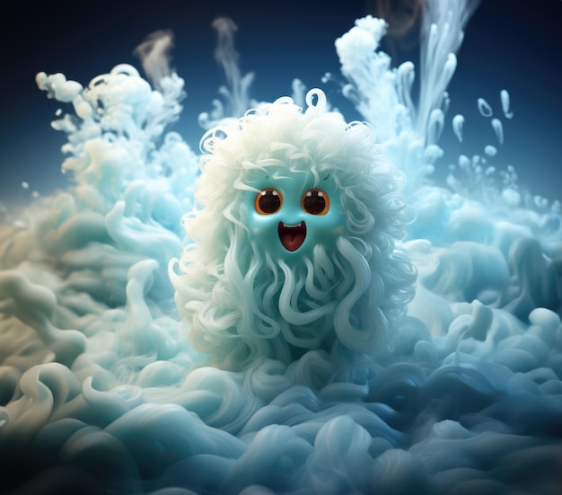 Photo a cute foamy translucent ectoplasmic spooky ghost