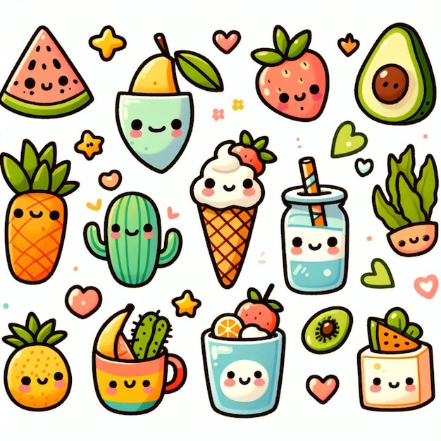 Photo cute food stickers collection