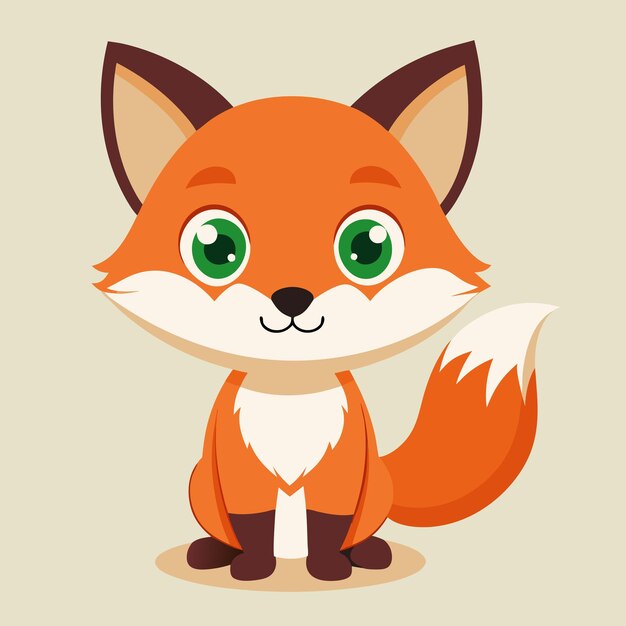 Photo cute fox cartoon