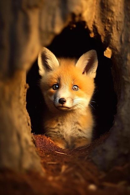 Прекрасный портрет щенка лисы