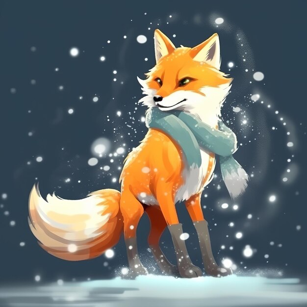 cute fox illustration