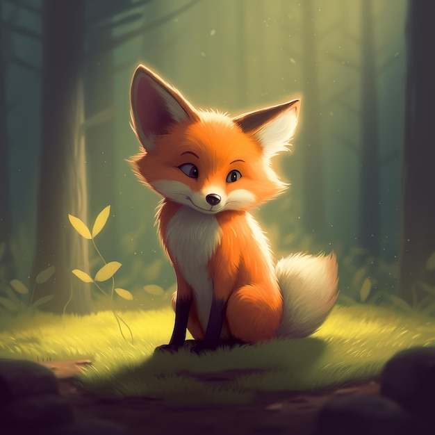 cute fox illustration